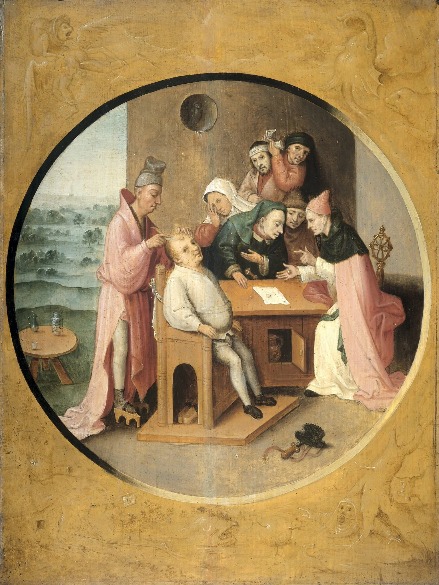 'Removing the Rocks in the Head', by Unknown, unspecified, 1550