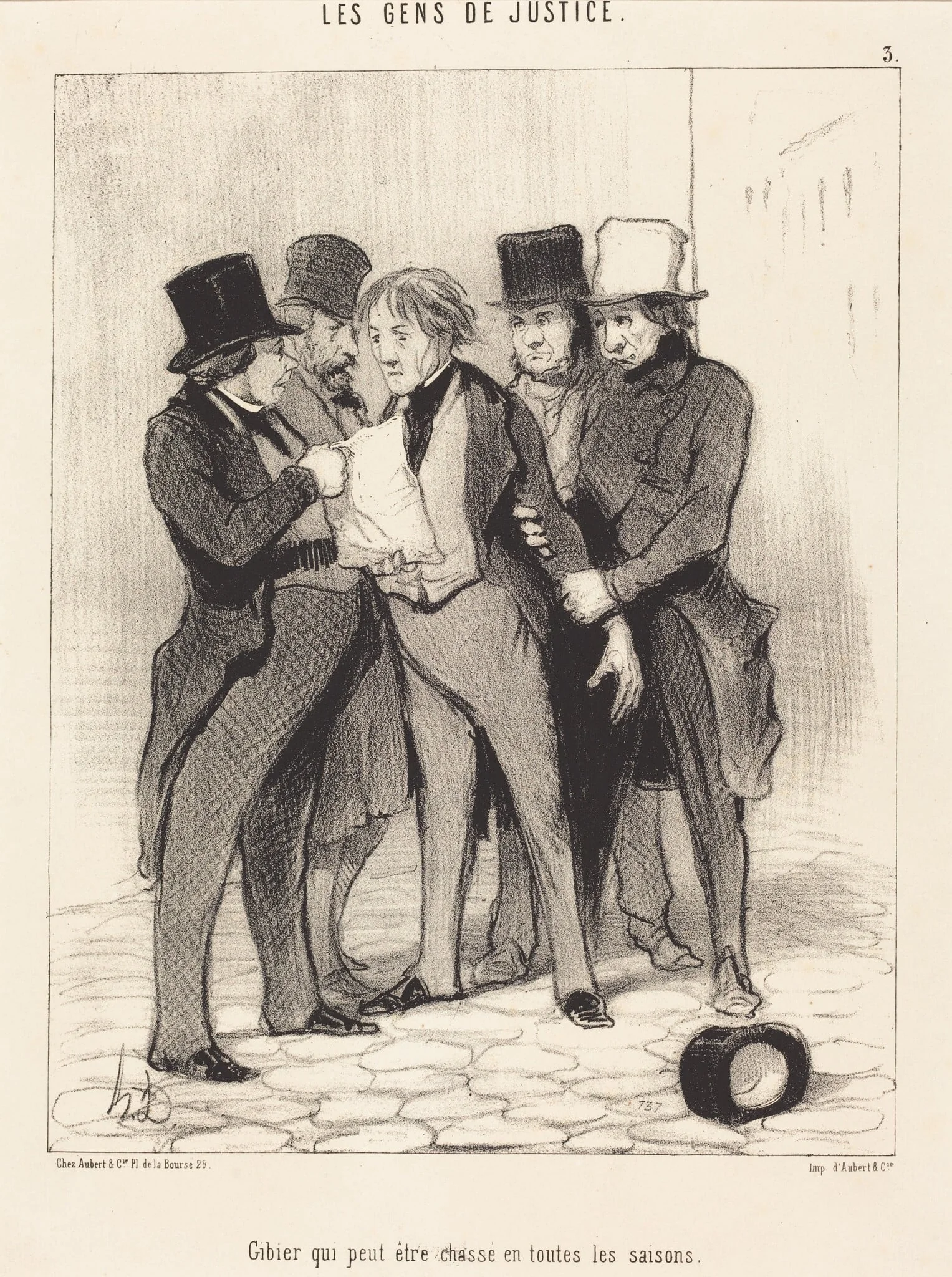 Gibier qui peut être chassé en toutes les saisons, by Honoré Daumier, ink, 1845