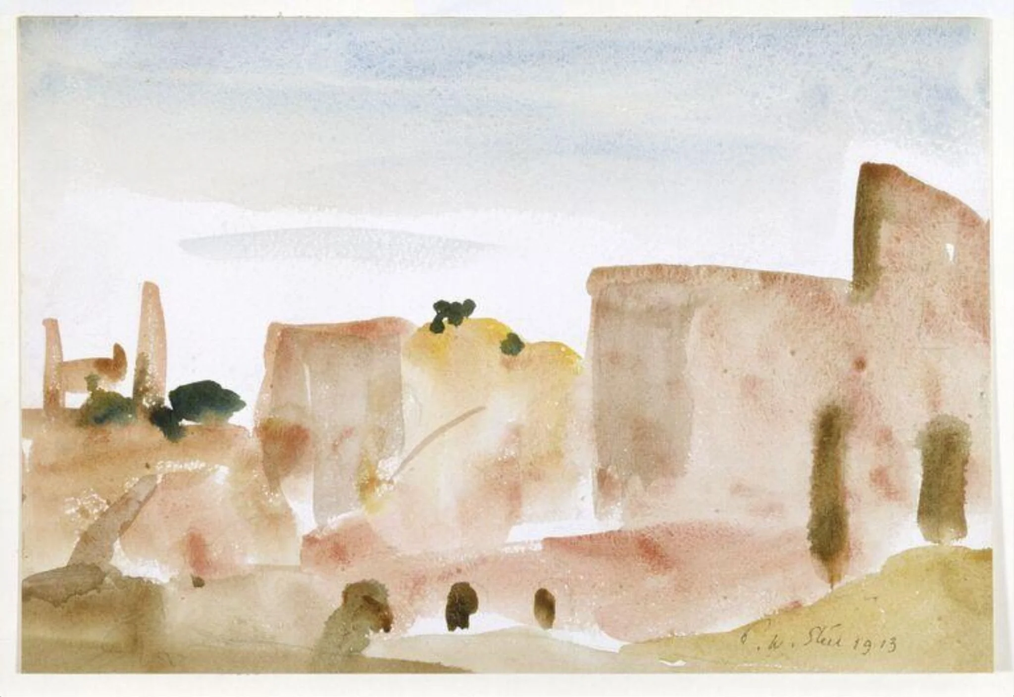 Corfe Castle, by Philip Wilson Steer, watercolor, 1913
