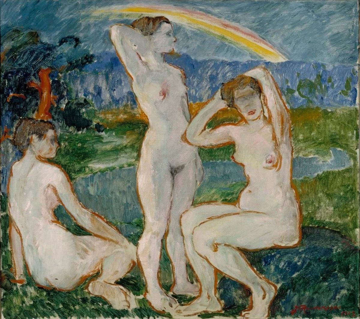 Kylpeviä naisia, luonnos, by Jalmari Ruokokoski, unspecified