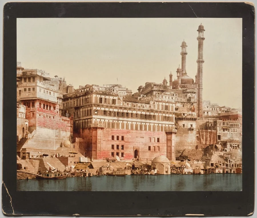 India. Benares. Aurangzeb's Mosque, after a photo by Dr. Kurt Boeck, by Photoglob Co., 1900