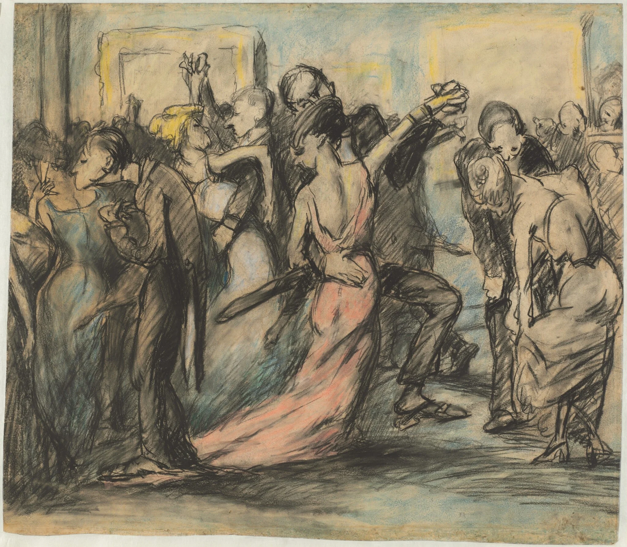 Society Ball [verso], by George Bellows, charcoal, 1907