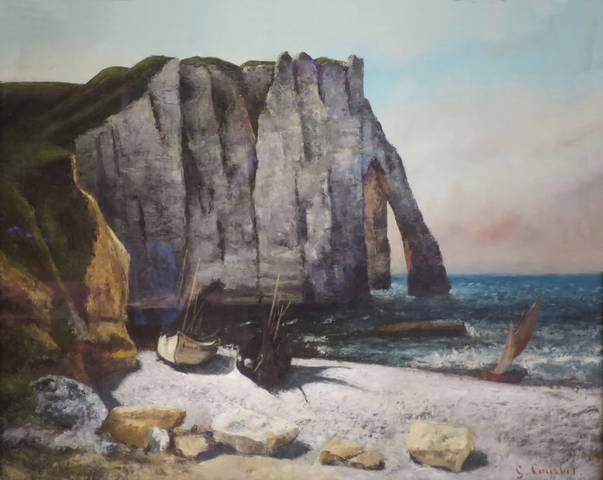 Cliff at Étretat, the Porte d' Aval, by Gustave Courbet, oil, 1869