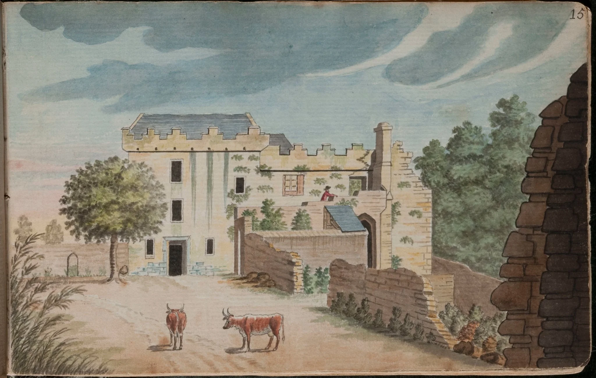 View of Dundrum Castle from the court yard [...], by Gabriel, ca.1729-1817 Beranger, unspecified, 1790