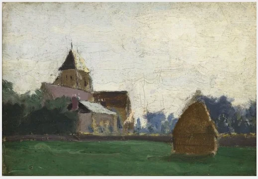 A Village Church, by Robert Alan Mowbray Stevenson, oil