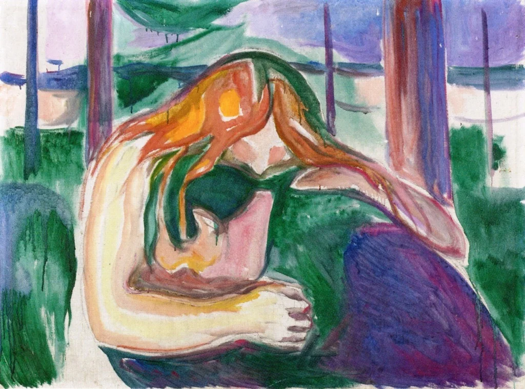 Vampire, by Edvard Munch, oil, 1916