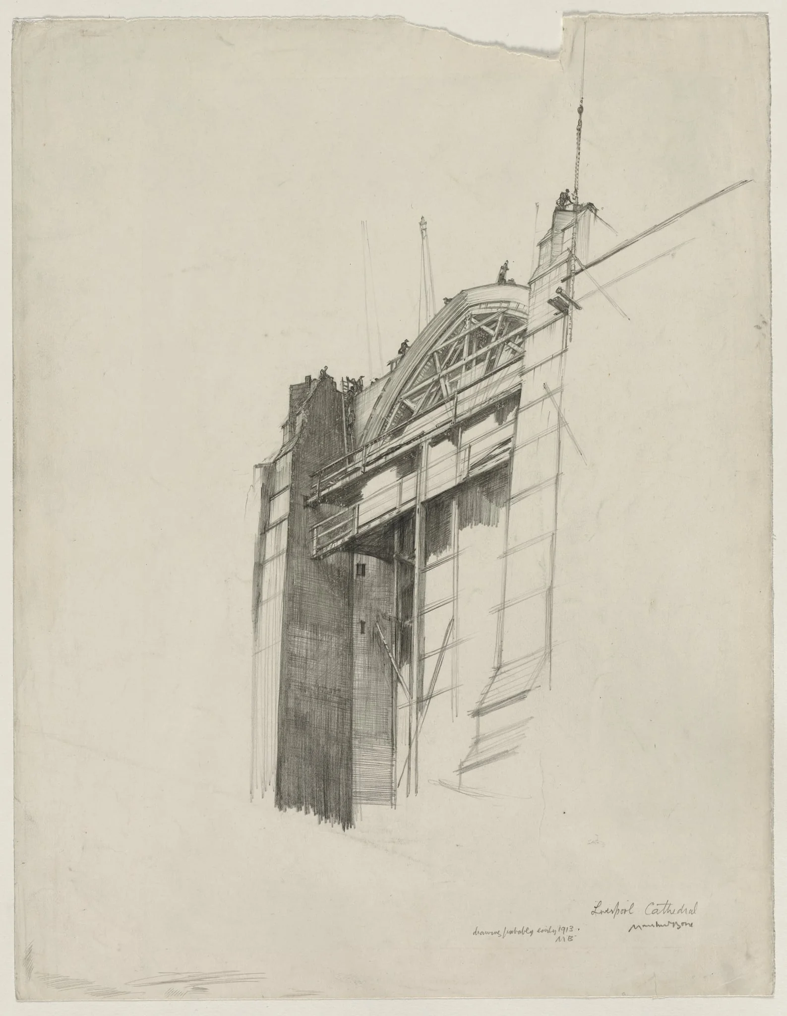 Liverpool Cathedral, by Muirhead Bone, 1913
