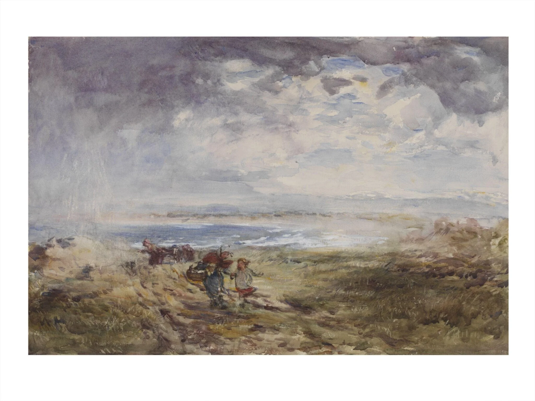 On the Scottish Shore, Coast Scene with Figures