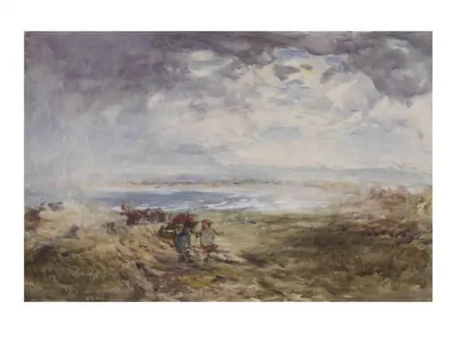 On the Scottish Shore, Coast Scene with Figures