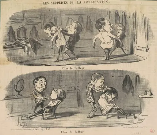 Chez le tailleur chez le coiffeur