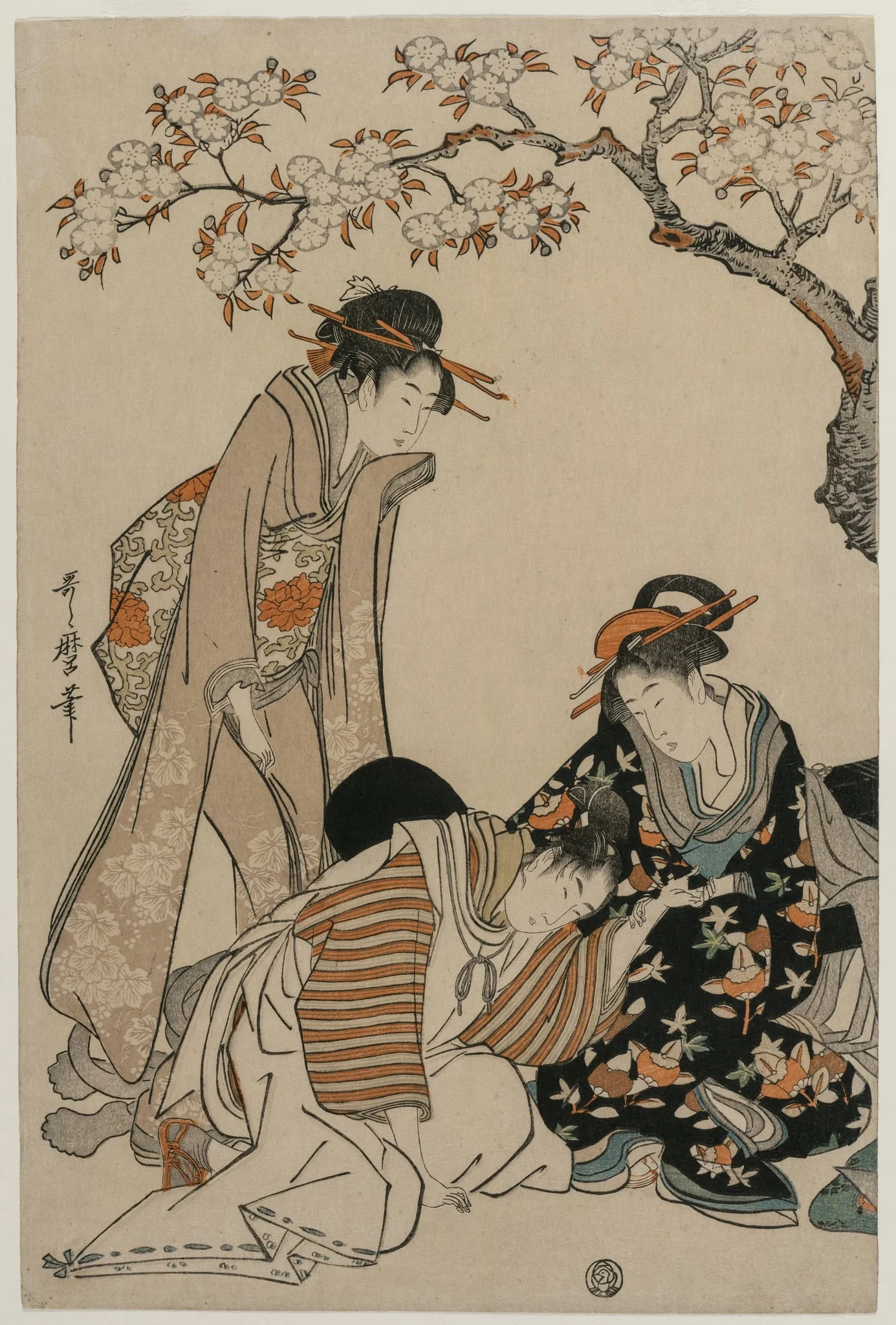 Parody of an Imperial Carriage Scene, by Kitagawa Utamaro, 1798