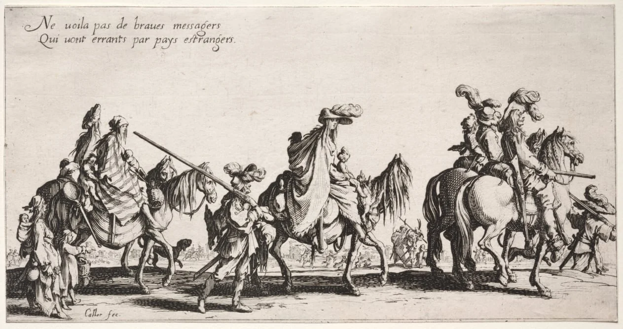 The Bohemians: The Bohemians Marching: The Vanguard, by Jacques Callot, 1623