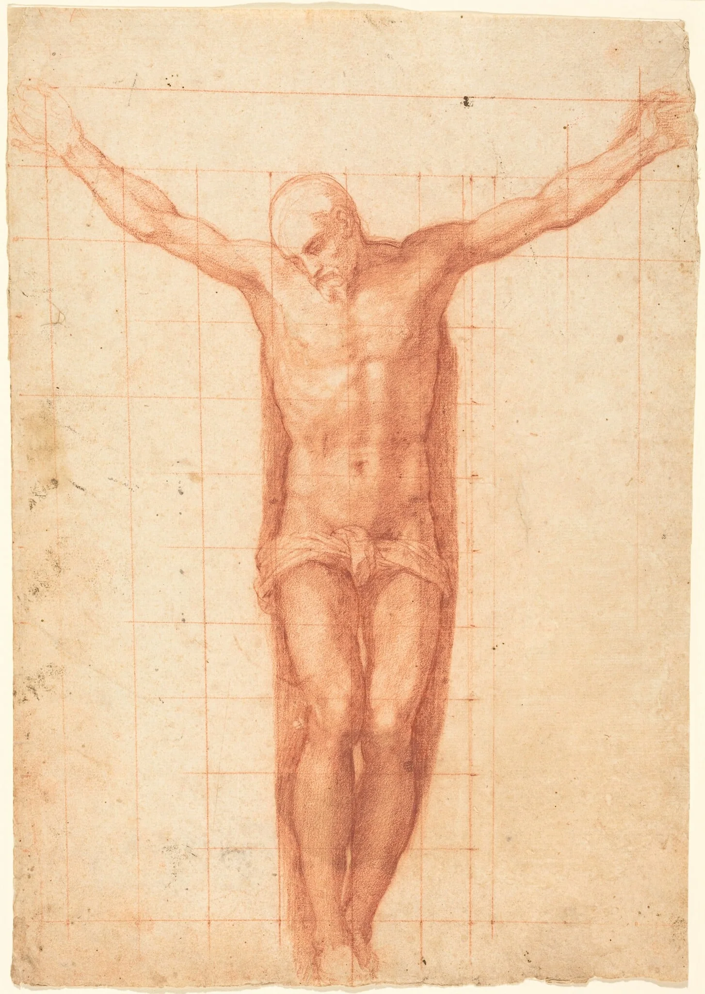 Christ on the Cross, by Girolamo Muziano, chalk, 1560