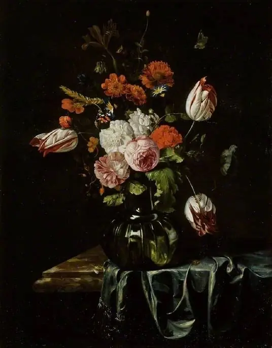 Glass vase of flowers