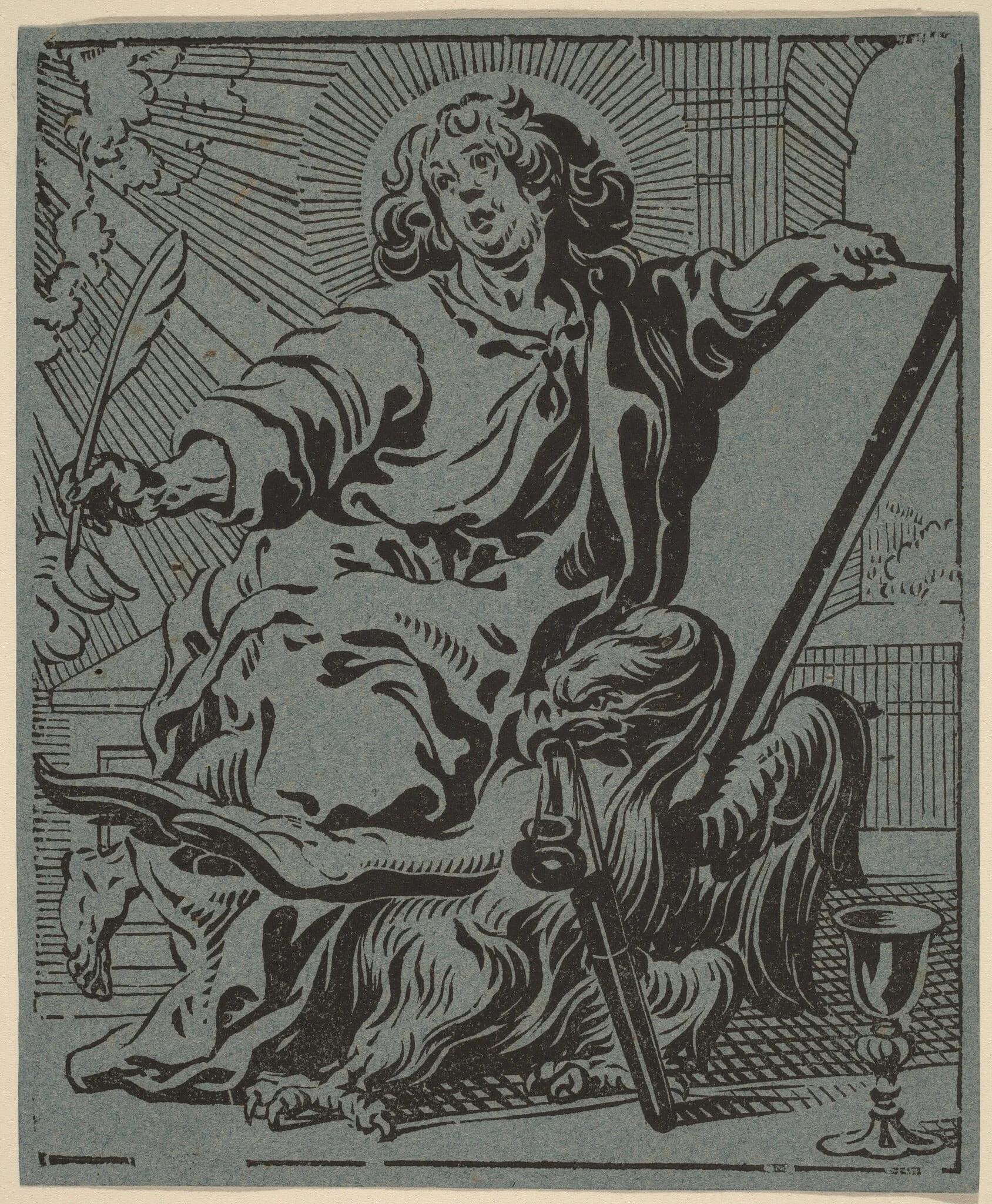 Saint John, by Anthonis Sallaert, ink, 1624