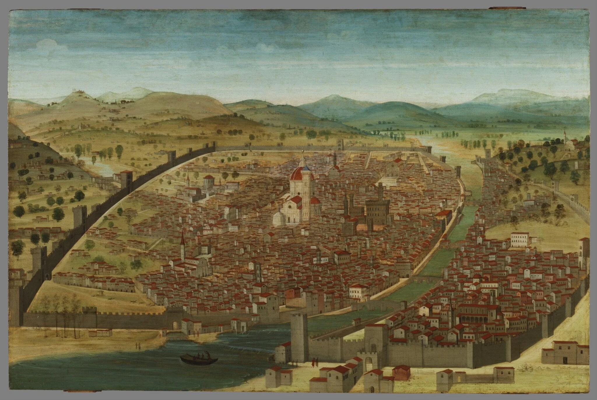 View of Florence from the South West, by Francesco Rosselli, paint, 1495