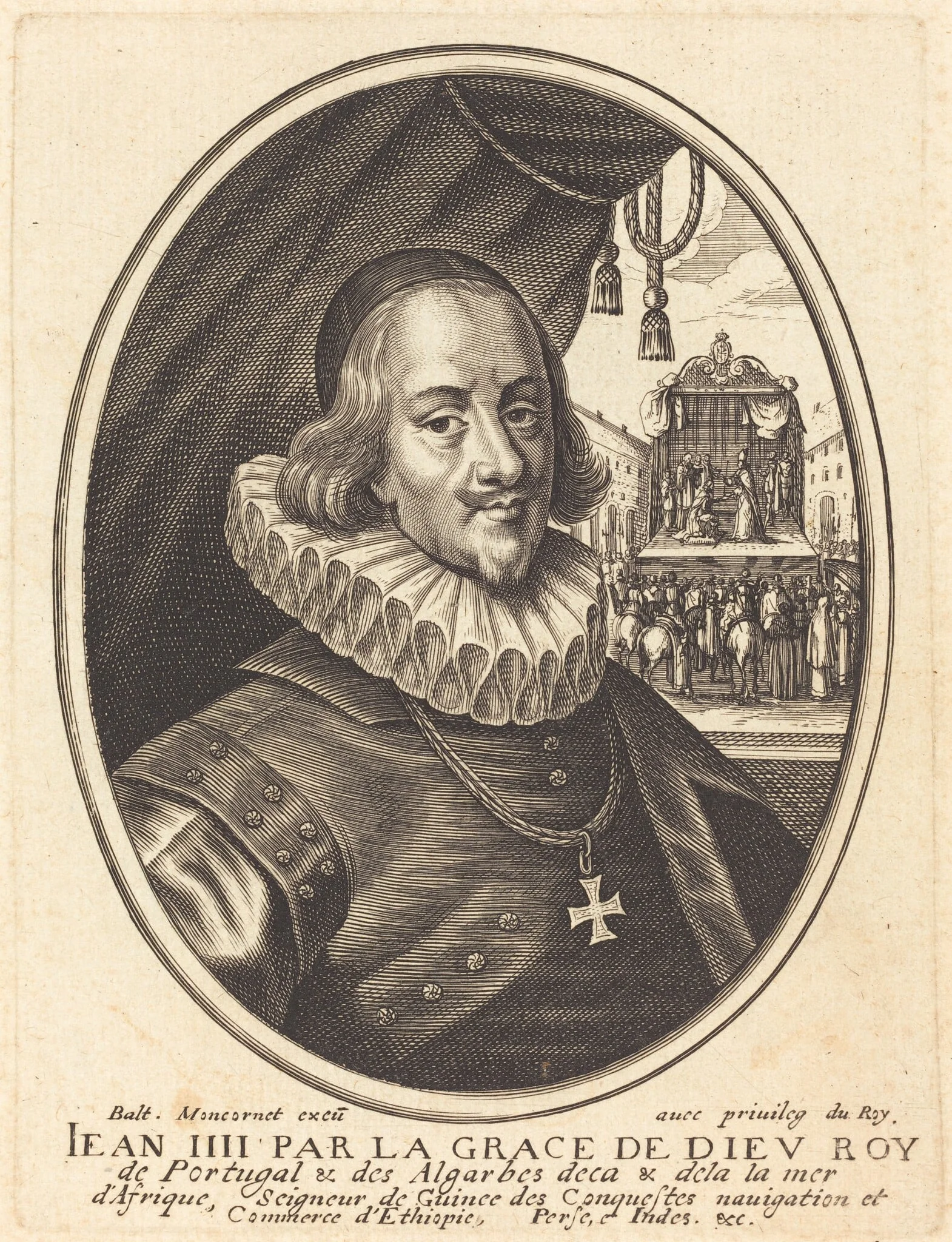 Jean IV, Duke of Bragance, by Balthasar Moncornet, ink, 1634