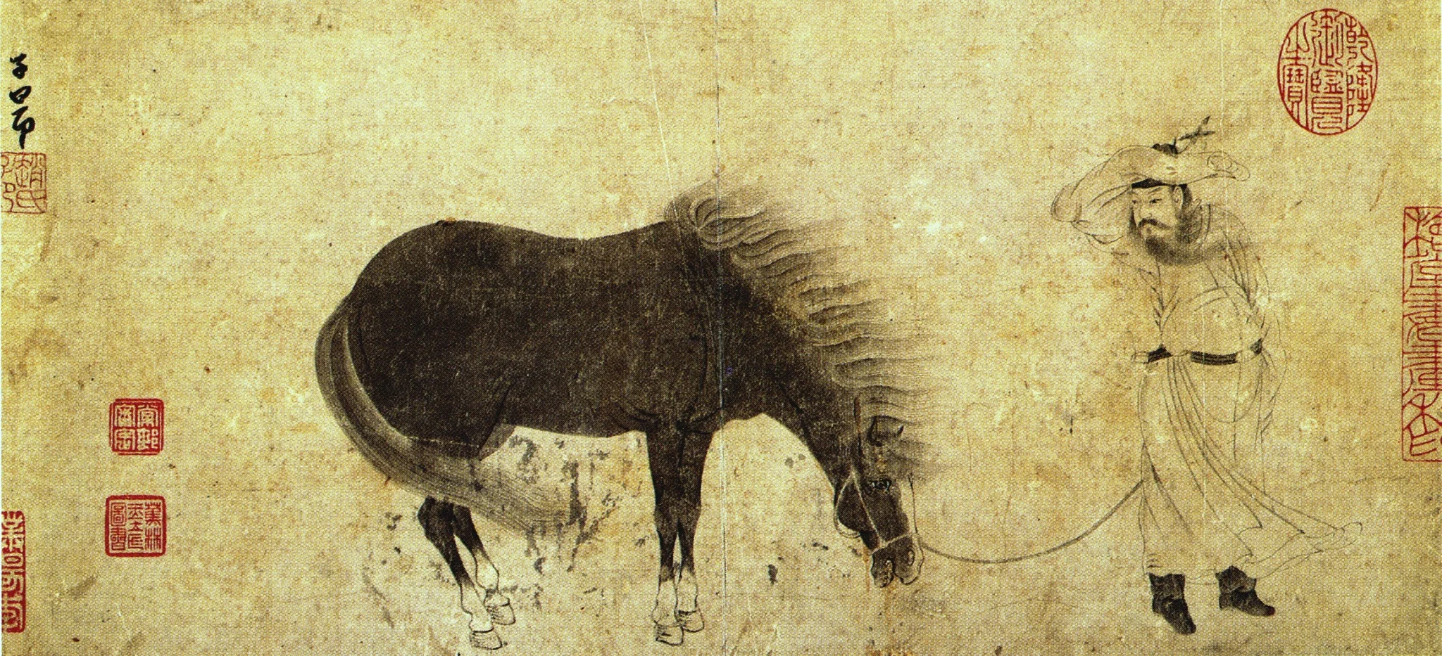 Training the Horse, by Zhao Mengfu, unspecified, 1250