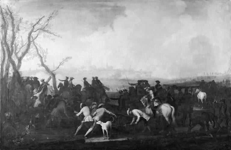 The Siege of Wismar, by Georg Philipp Rugendas the Elder, oil, 1717