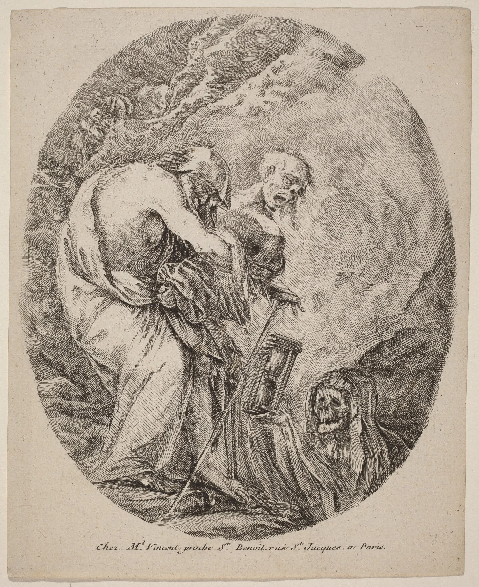 Death with an Old Man, by Stefano Della Bella, ink, 1648