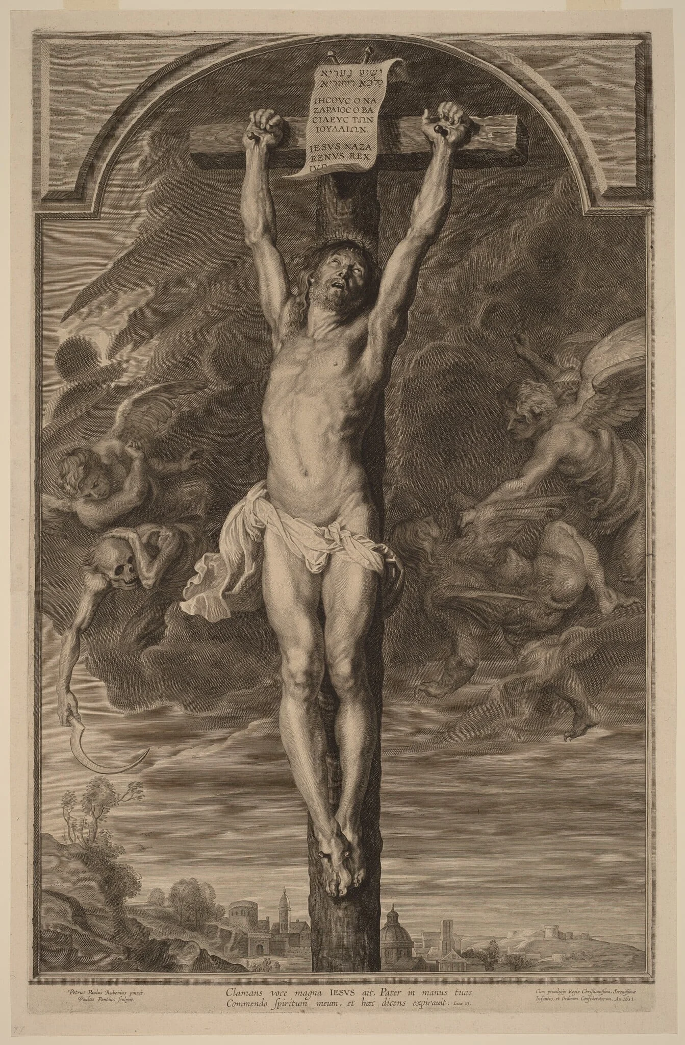 Christ on the Cross, by Paulus Pontius, ink, 1631