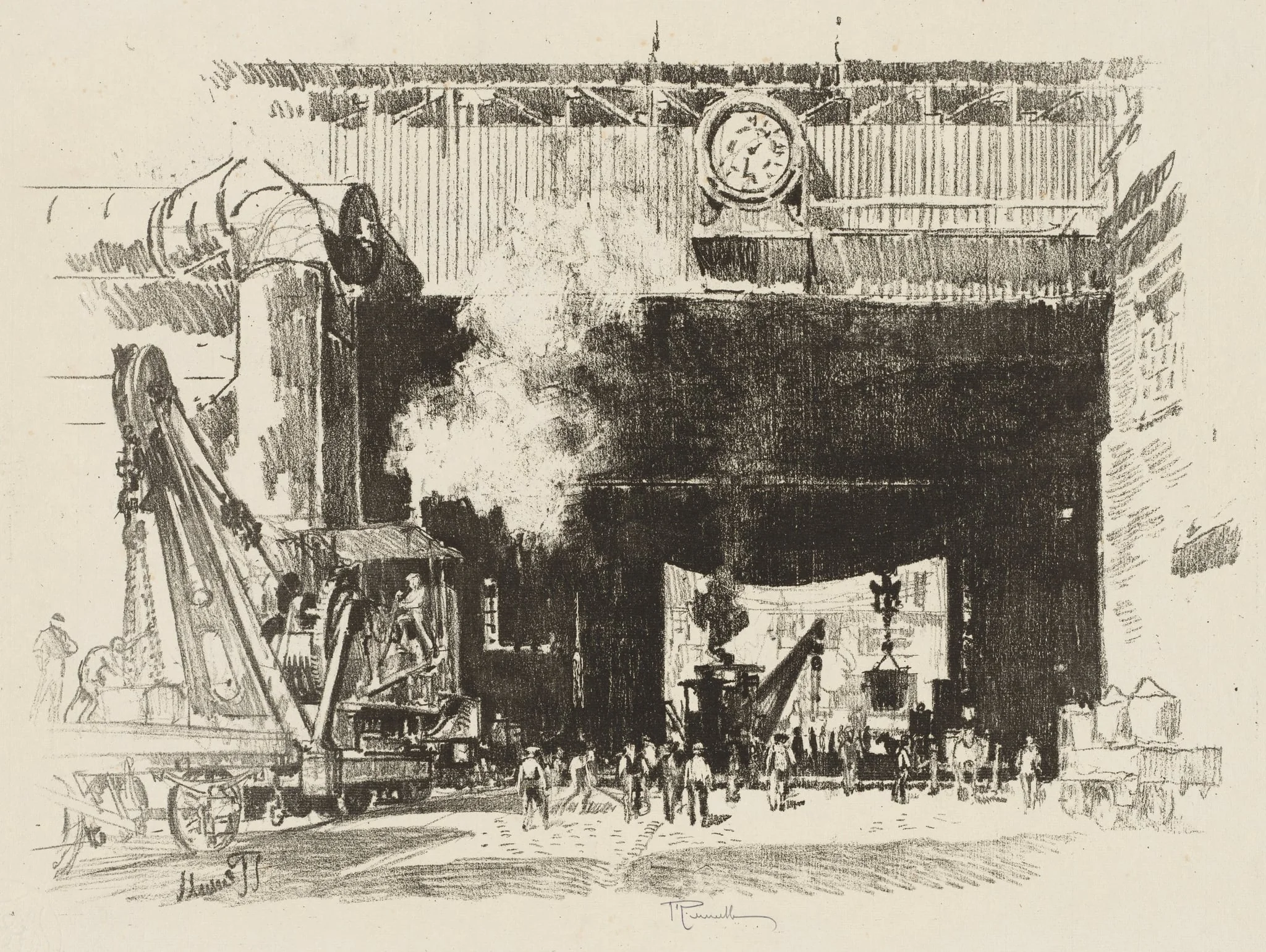 English War Work:  The Big Gate of the Big Shop, by Joseph Pennell, 1916