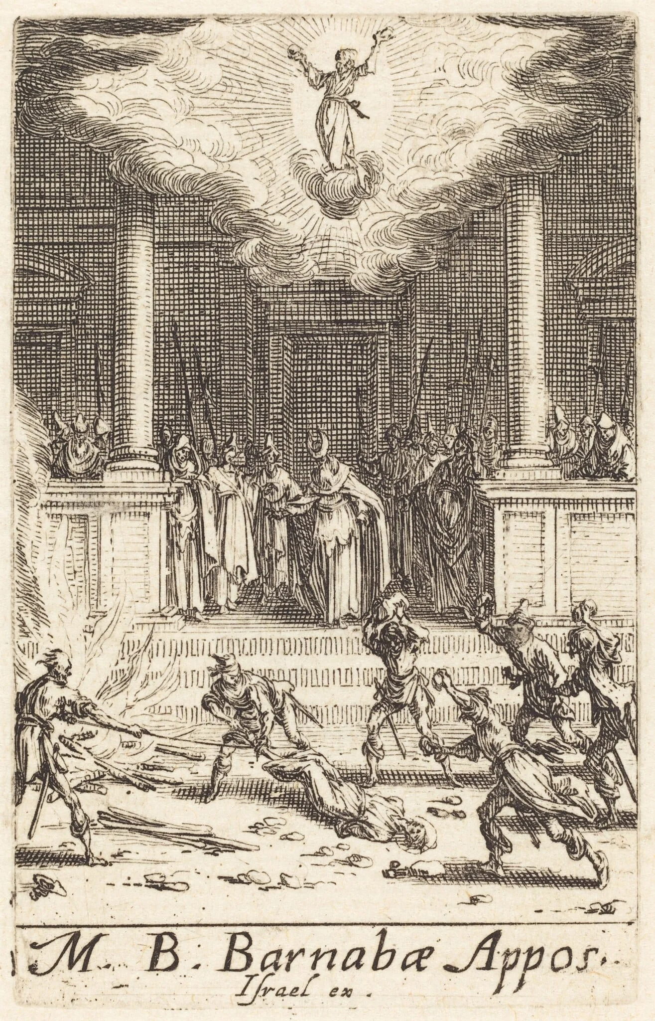 The Martyrdom of Saint Barnabas, by Jacques Callot, ink, 1634