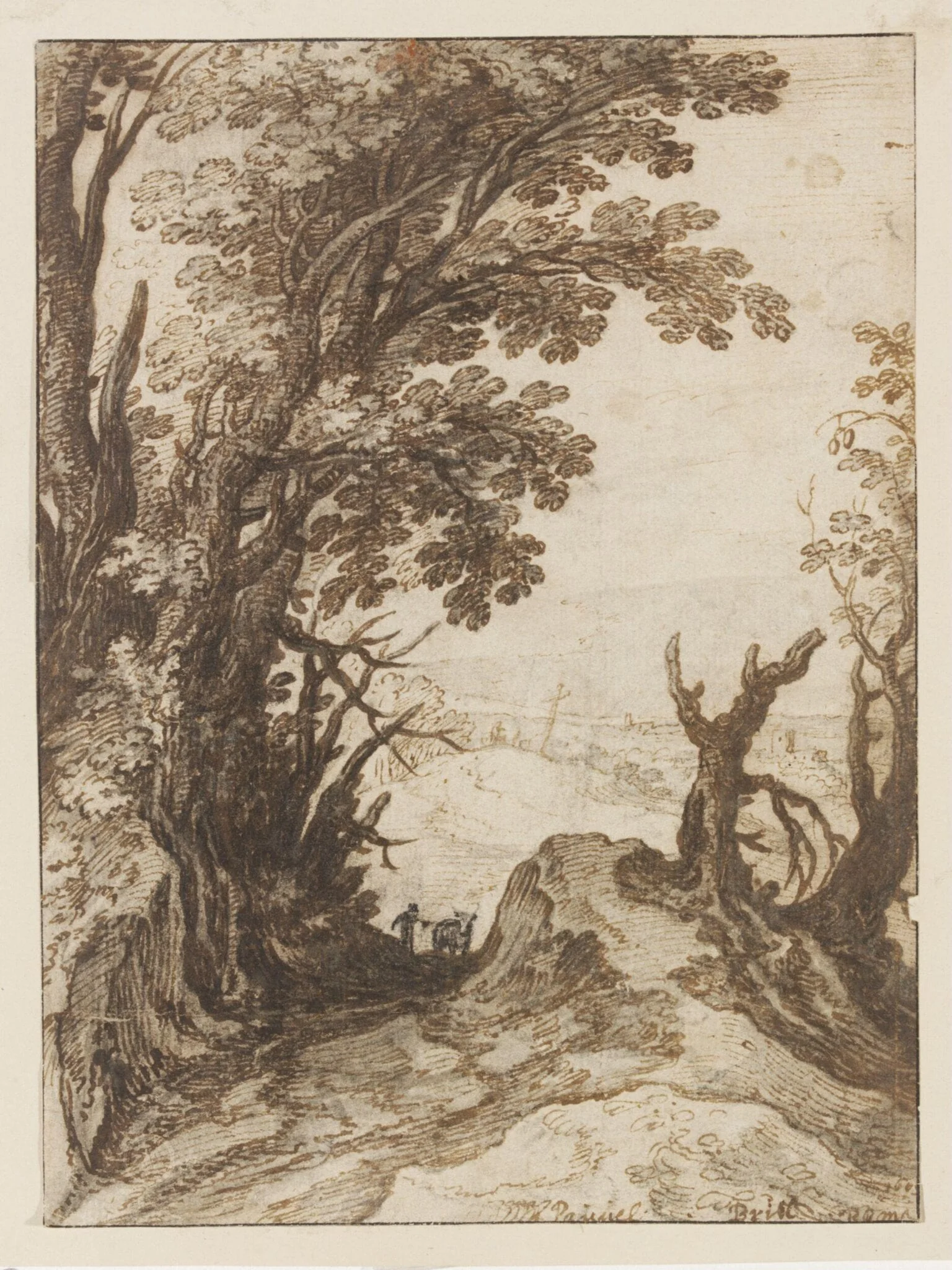 Landscape with a Sunken Road Between Trees Leading Over a Hill