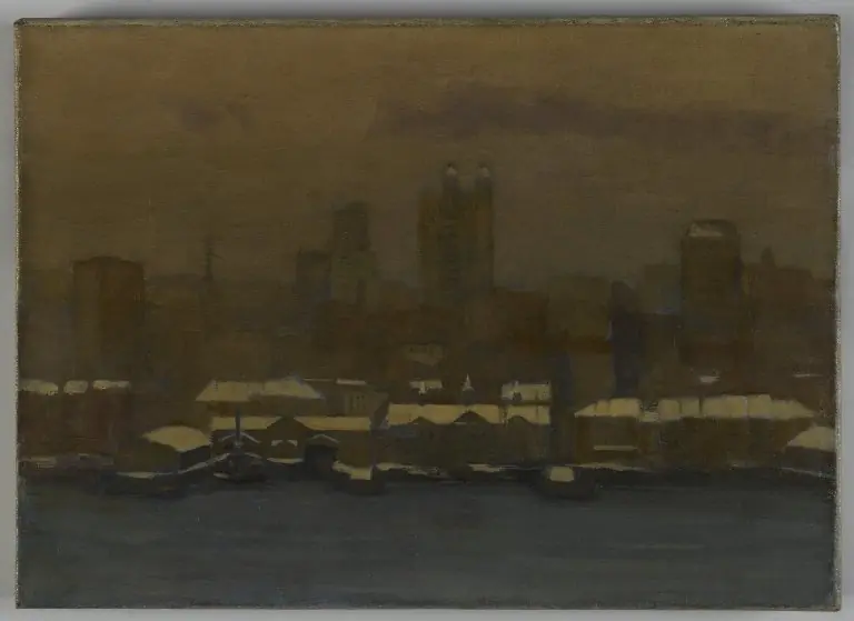River Front, New York, in Winter
