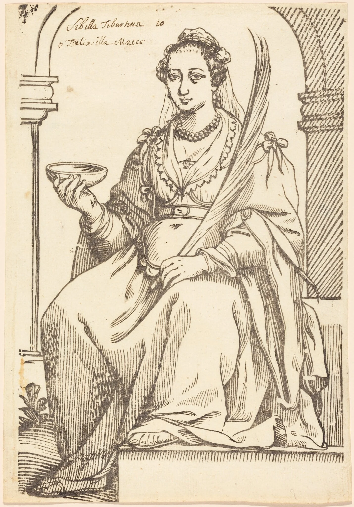 Sibylla Tiburtina, by Paul Maupin, ink, 1625