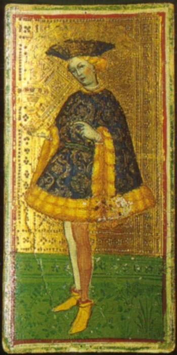 fante di coppe, by Bonifacio Bembo, unspecified, 1440