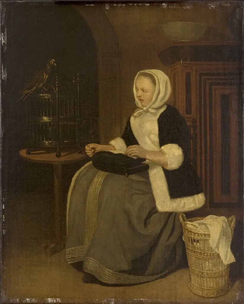 Young Lady Sewing