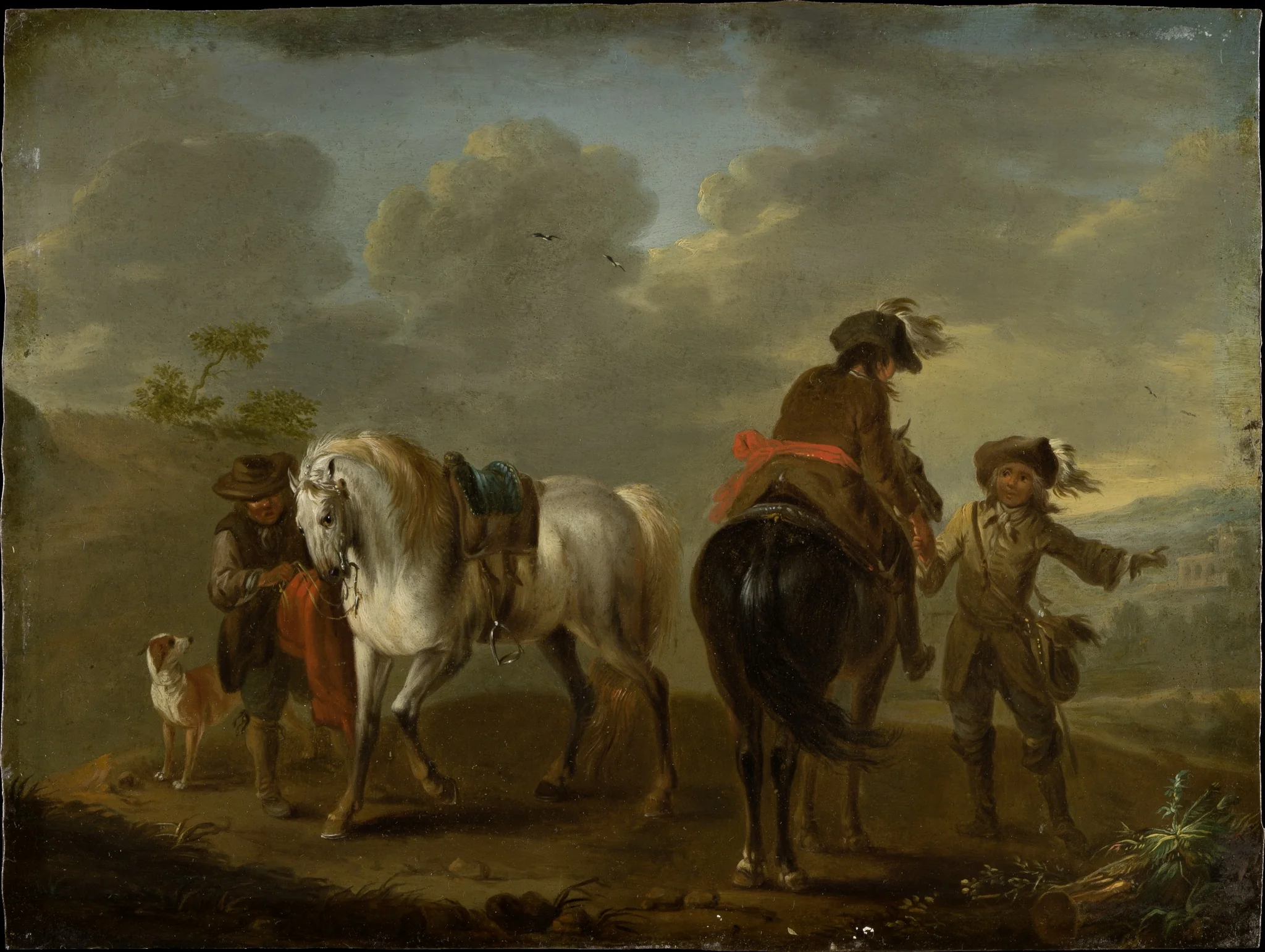 Landscape with Riders, by August Querfurt, oil, 1750