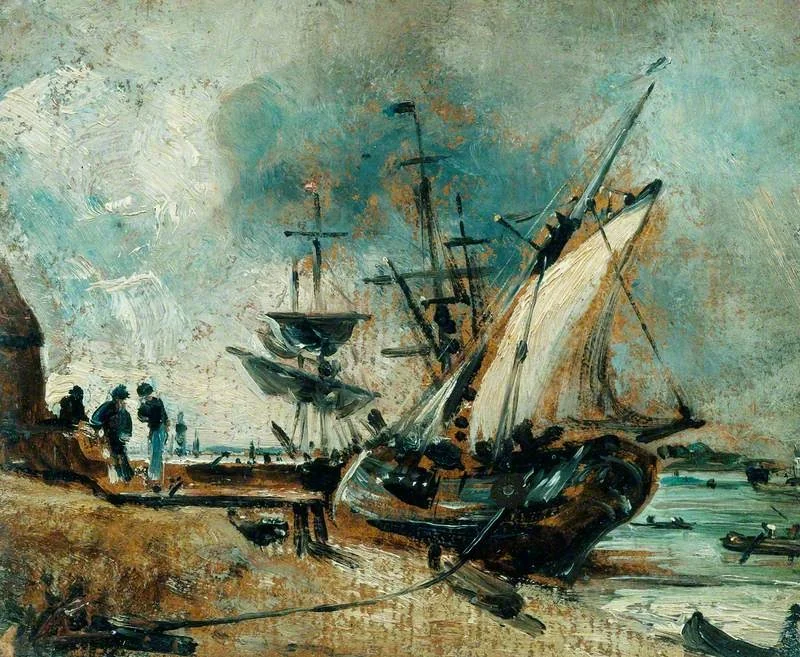 Shipping in the Orwell, near Ipswich, by John Constable, unspecified, 1807