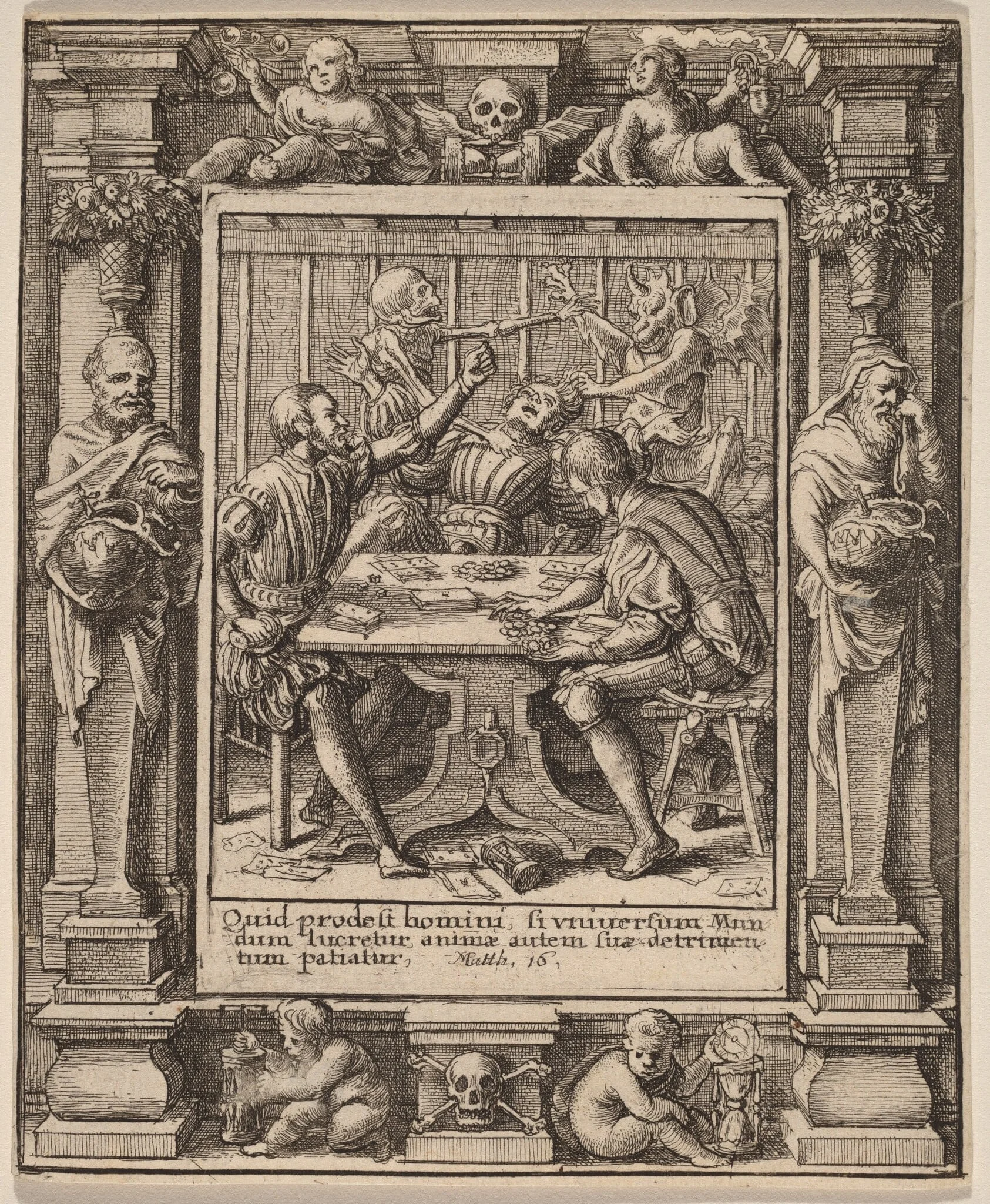 Gamesters, by Wenceslaus Hollar, ink, 1651