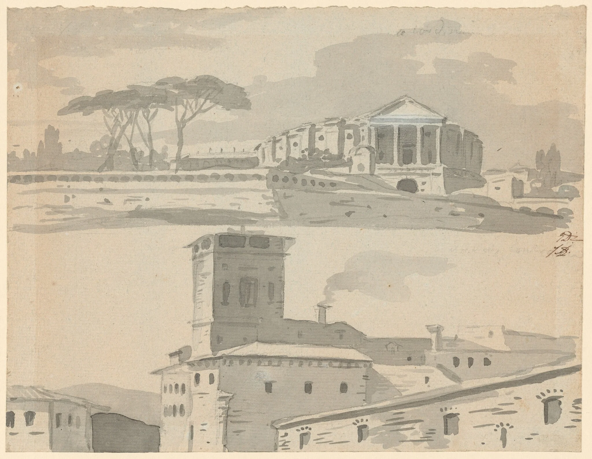 The Roman Circus near Santa Croce in Gerusalemme, by Jacques-Louis David, chalk, 1778