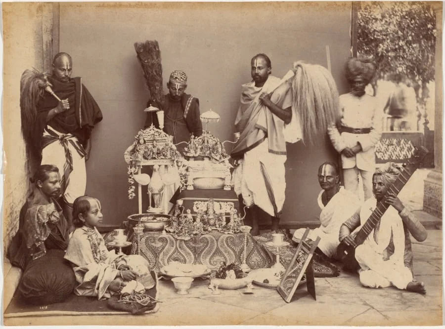Maharaja of Rewa in Prayer