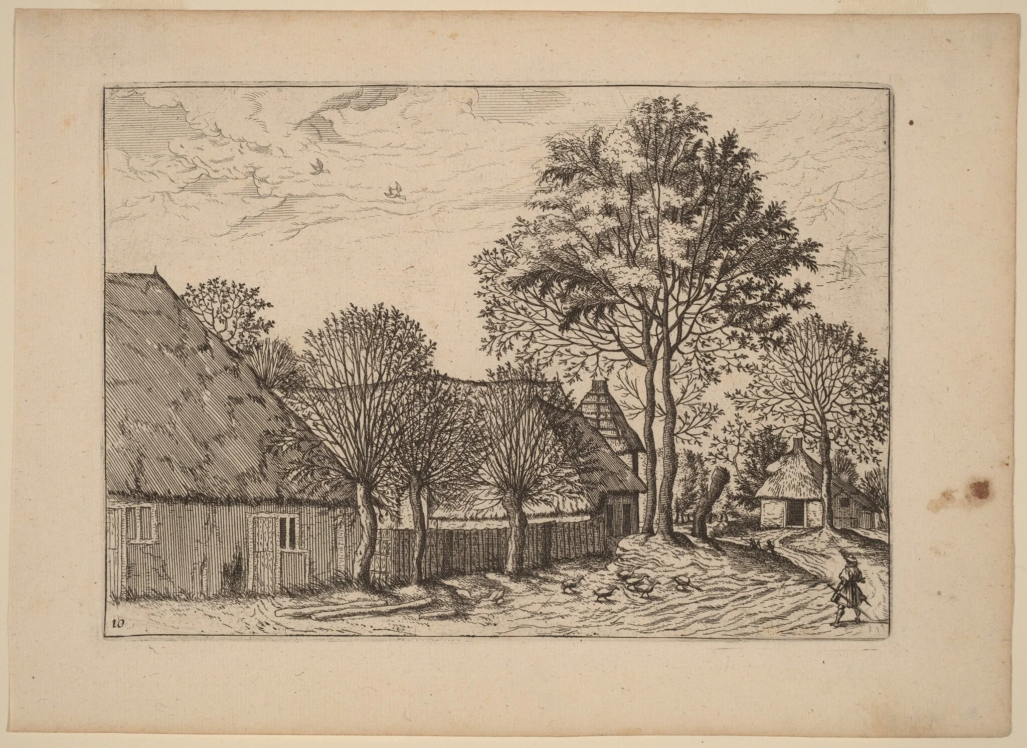 Farms, by Johannes van Doetechum the Elder, ink, 1676