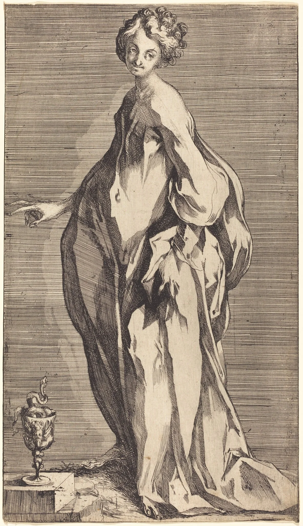 Saint John, by Jacques Bellange, ink, 1605