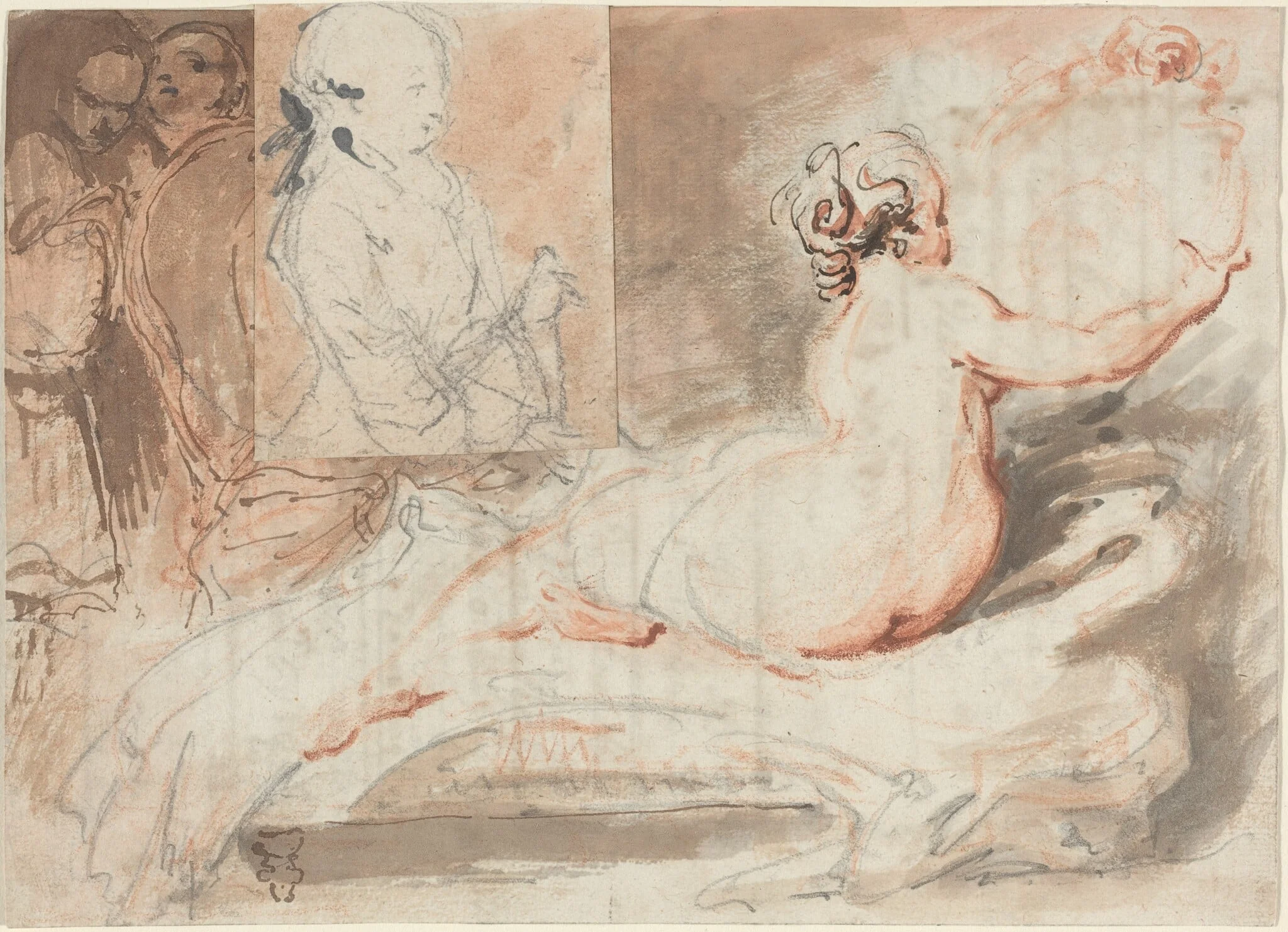 Figure Sketches, by Gabriel de Saint-Aubin, chalk, 1752