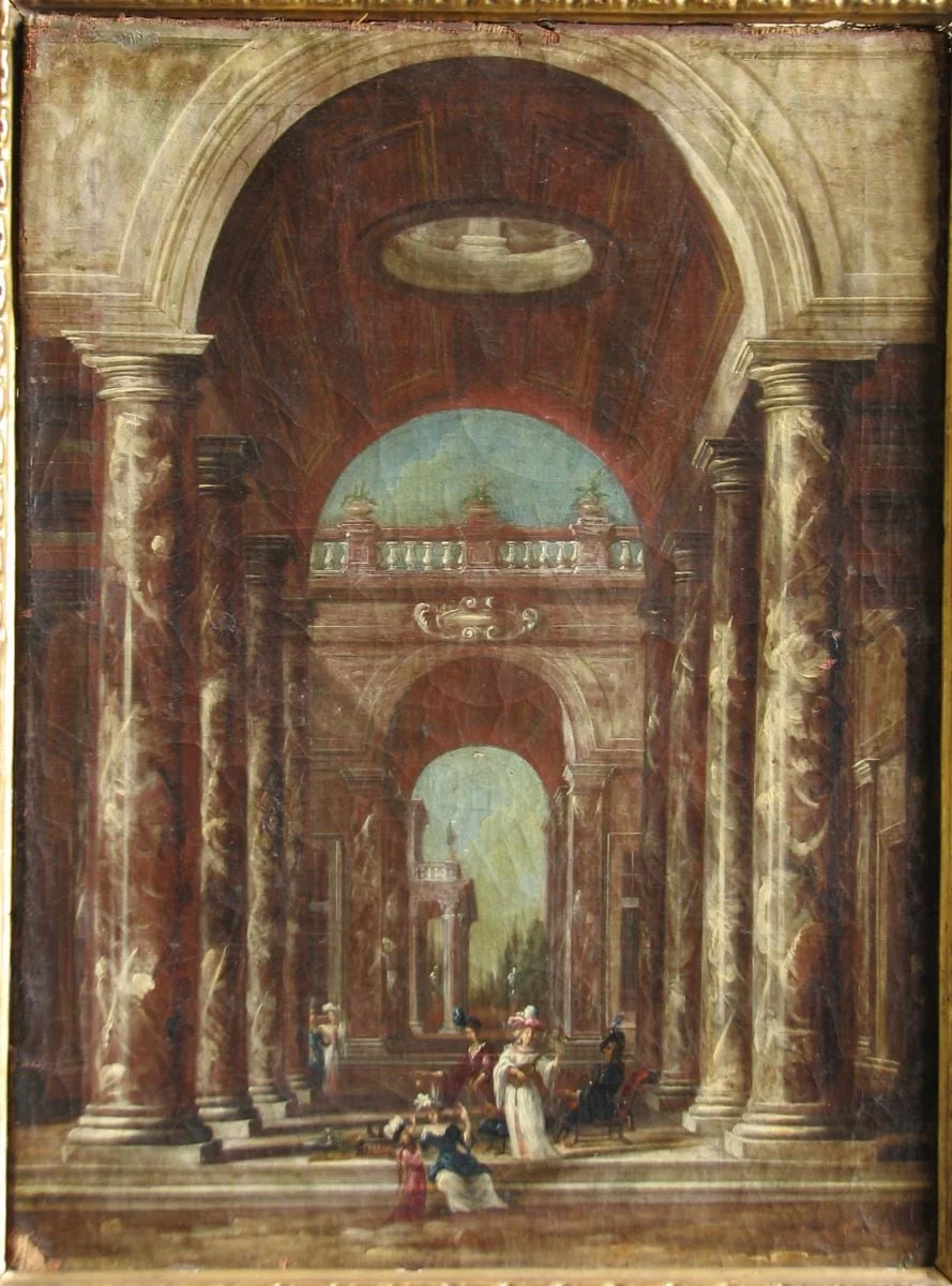Clădire cu coloane în ordin toscan; pandant: Clădire cu coloane în ordin doric, by Unknown, unspecified, 1699