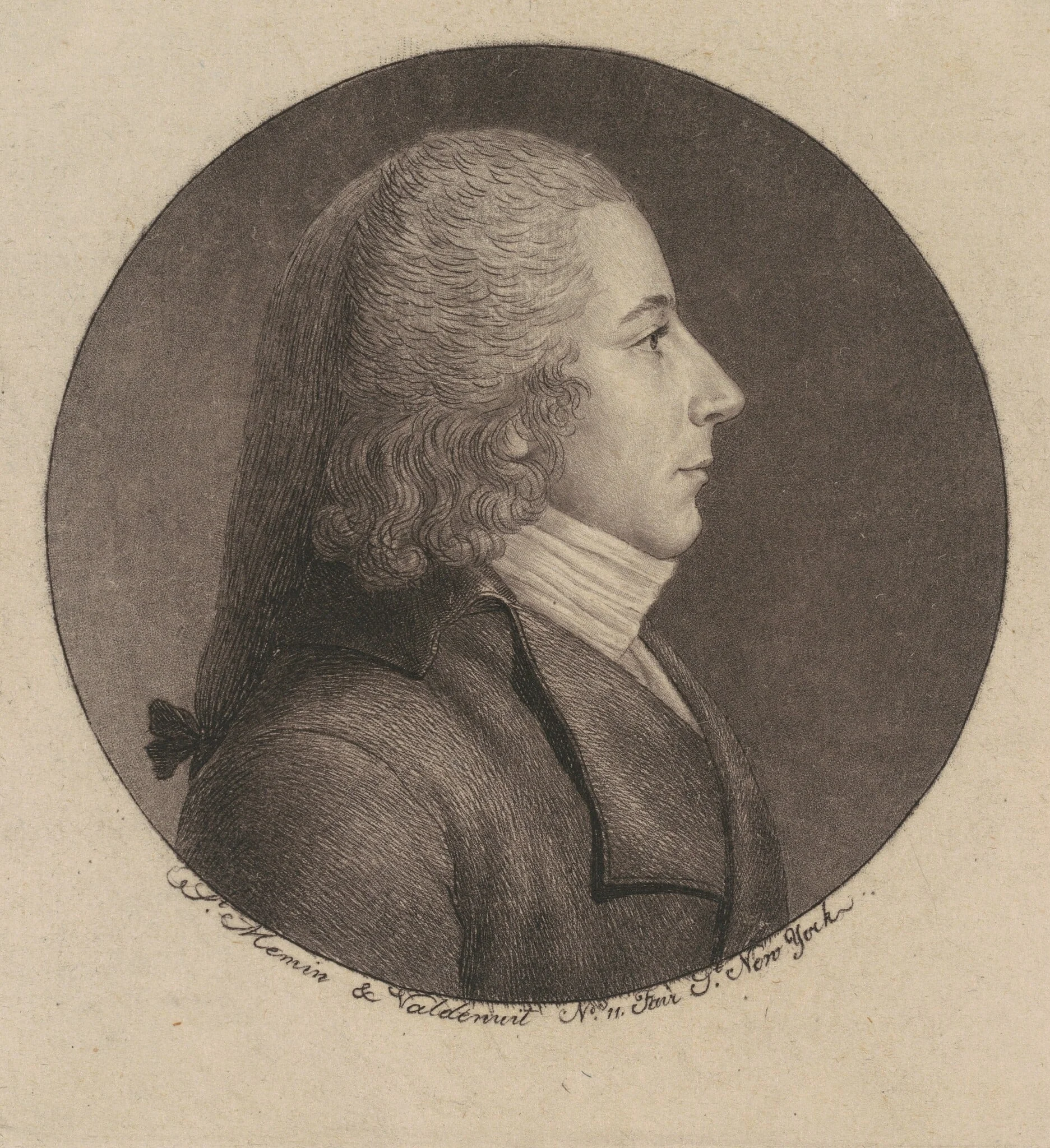 Unidentified Man, by Charles Balthazar Julien Févret de Saint-Mémin, ink, 1796