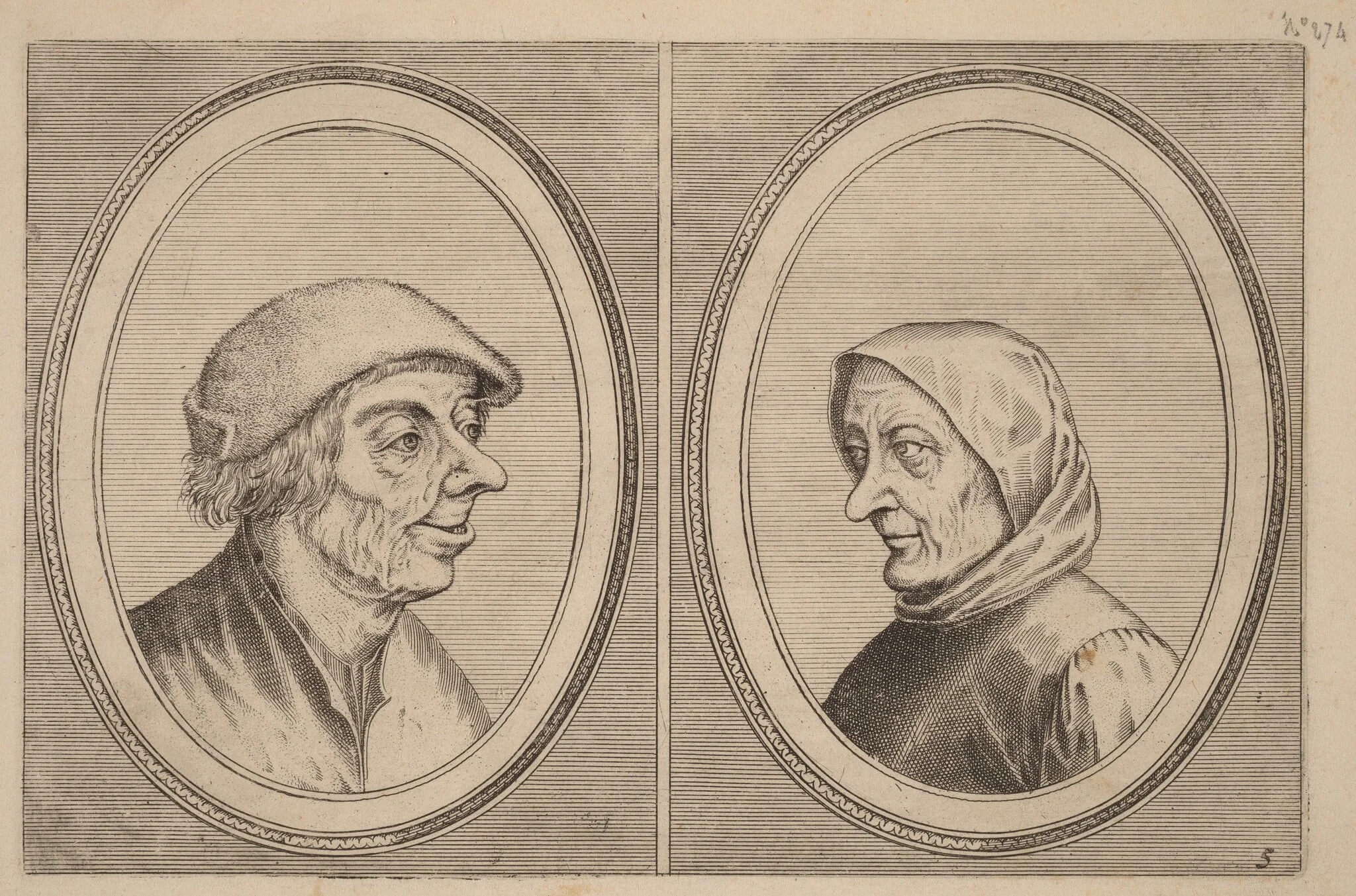 "Mondighe Melis" and "Smeerighe Els", by Johannes van Doetechum the Elder, ink, 1564