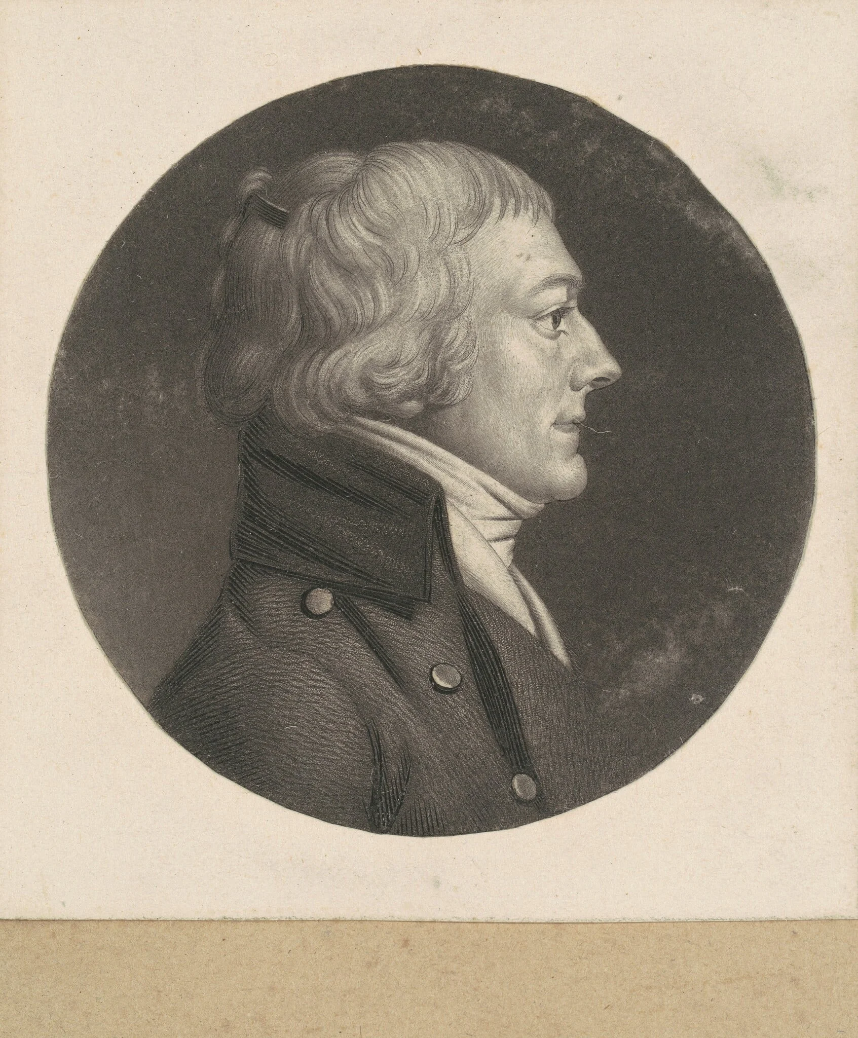 Tarsiere, by Charles Balthazar Julien Févret de Saint-Mémin, ink, 1800