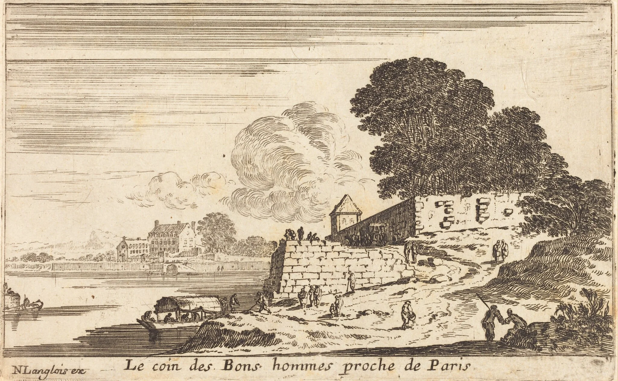 Le coin des Bons hommes proche de Paris, by Israël Silvestre, ink, 1656