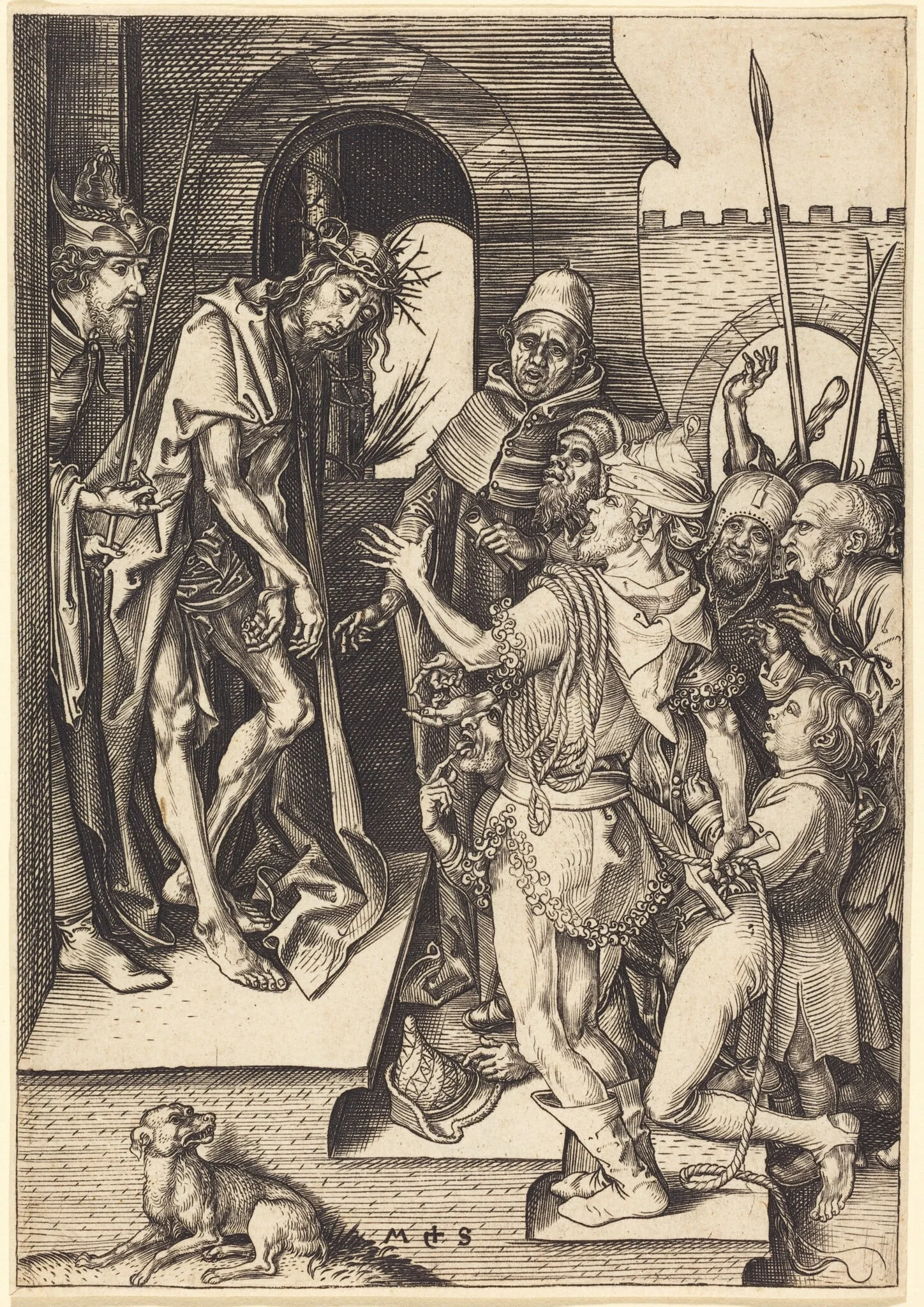 Ecce Homo, by Martin Schongauer, ink, 1480