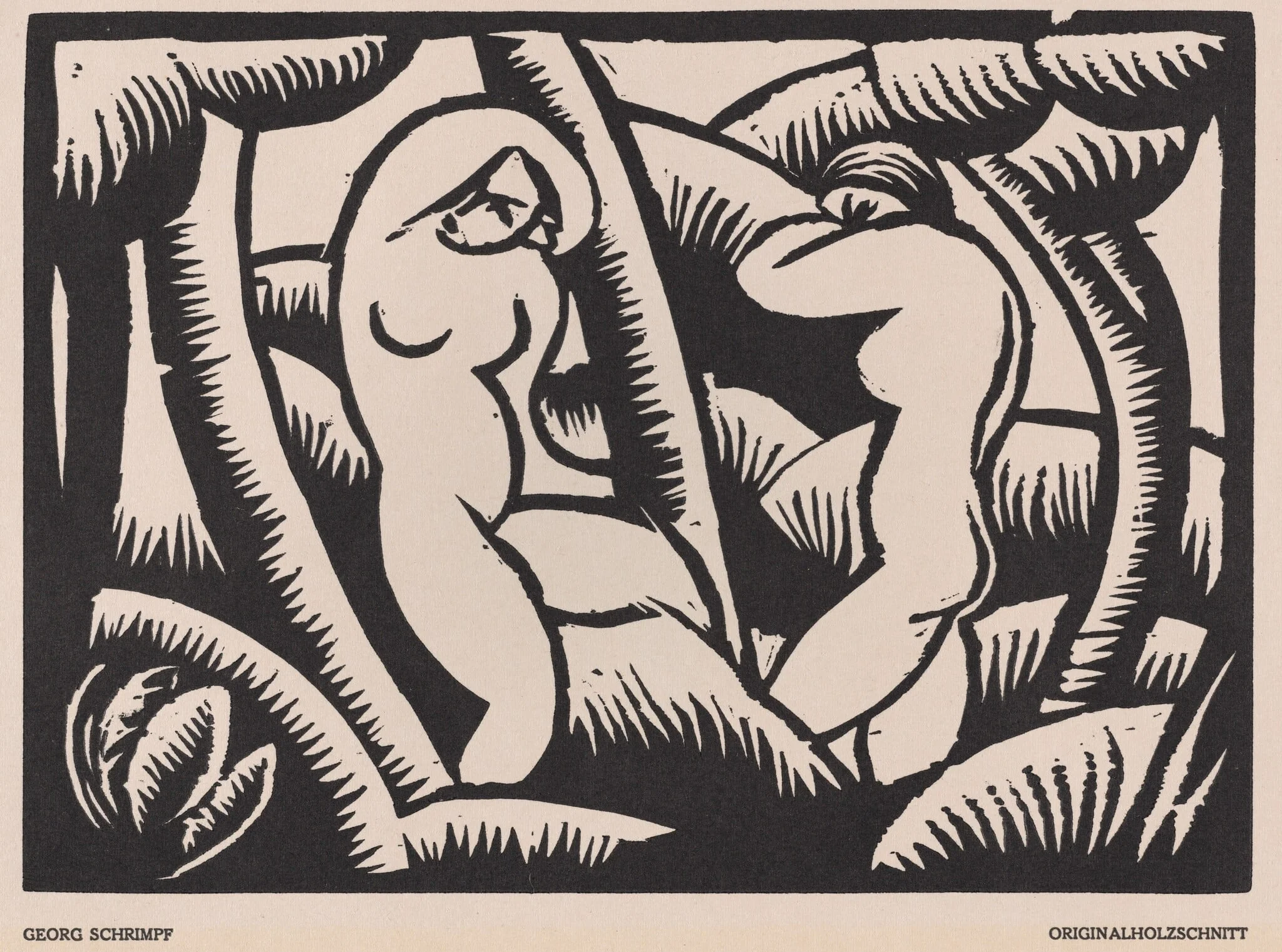 Nude IX, by Georg Schrimpf, ink, 1918