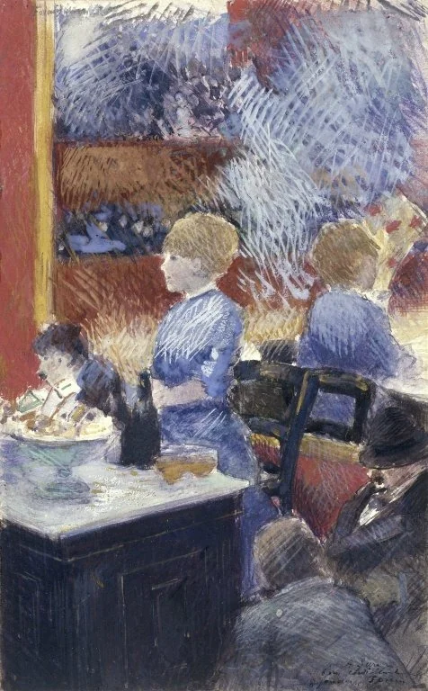 The Bar at the Folies-Bergère, by Jean-Louis Forain, graphite, 1890