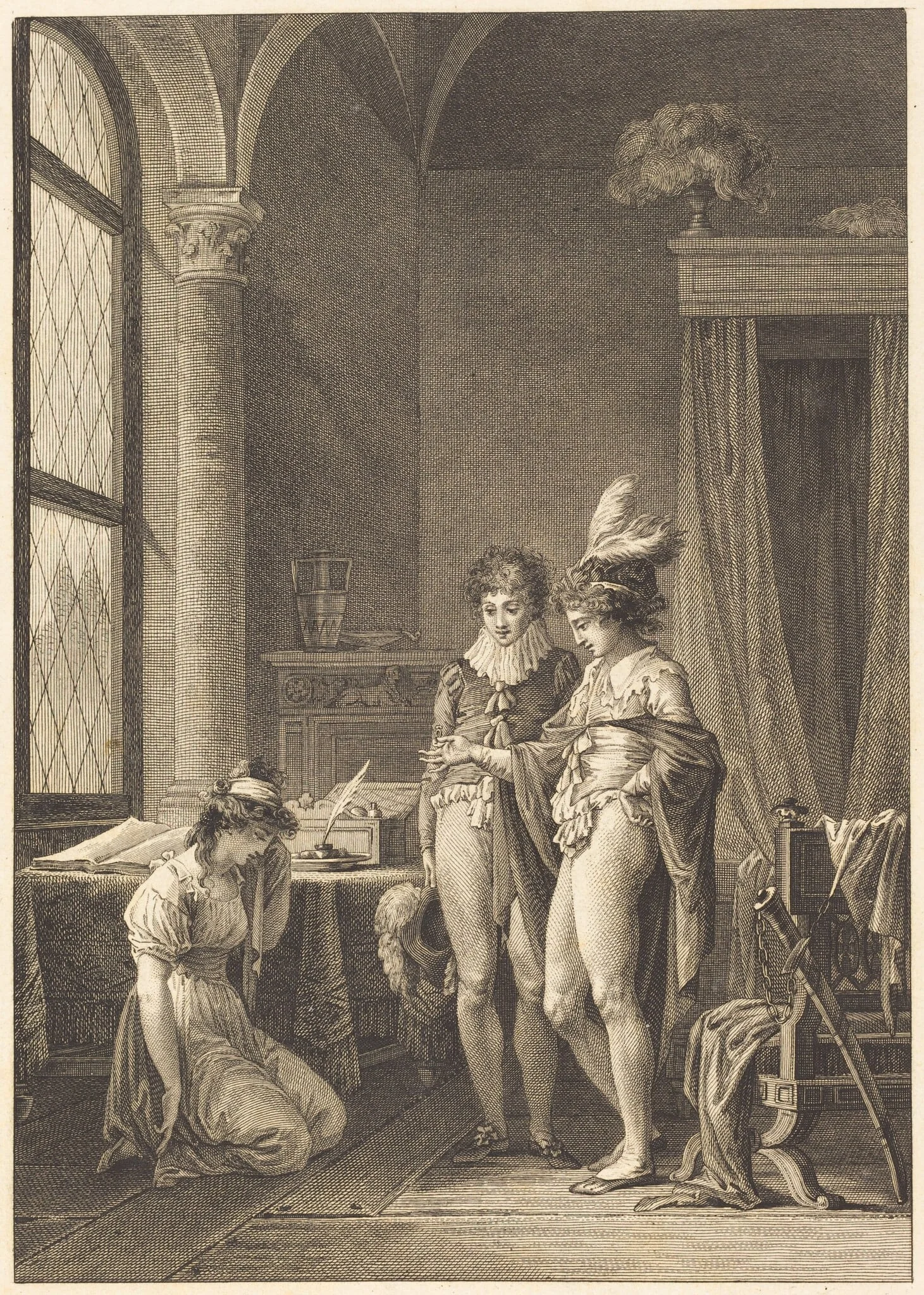 Joconde: Le pardon, by Philippe Triere, ink, 1786