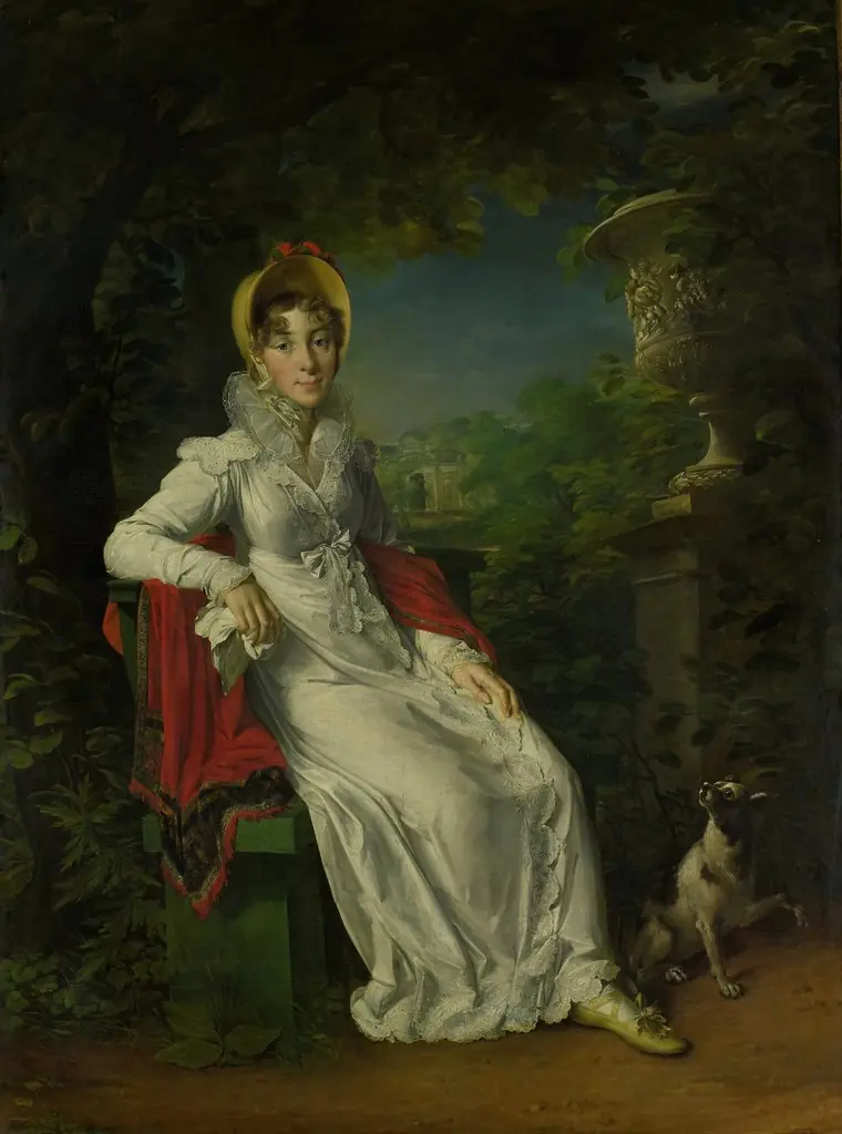 Portrait of Marie Caroline Ferdinande Louise de Naples, Wife of Charles Ferdinand, Duke de Berry, in the Park de Bagatelle in the Bois de Boulogne, Paris